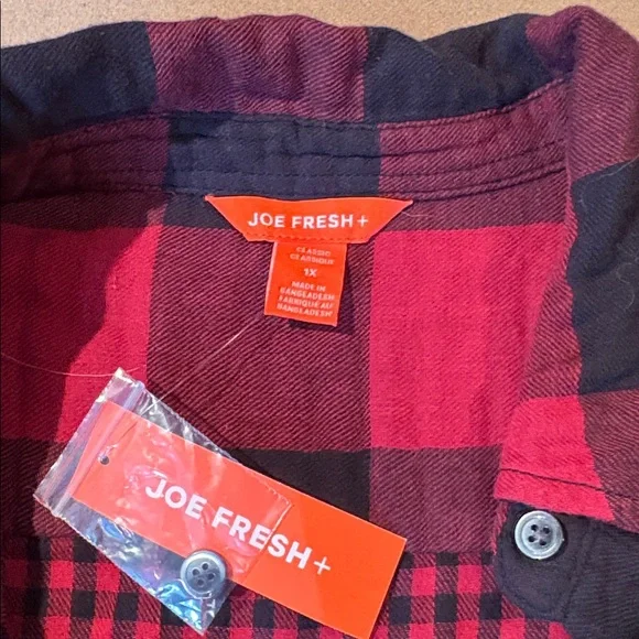 Joe Fresh Red and Black Buffalo Plaid Shirt - Picture 3 of 3
